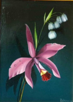 Zeitgenössisches Werk mit dem Titel « ORCHIDEE 1 », Erstellt von MICHEL MICHAUX