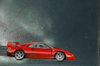 Zeitgenössisches Werk mit dem Titel « FERRARI F 40 », Erstellt von MICHEL MICHAUX