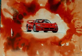 Zeitgenössisches Werk mit dem Titel « FERRARI F 50 », Erstellt von MICHEL MICHAUX