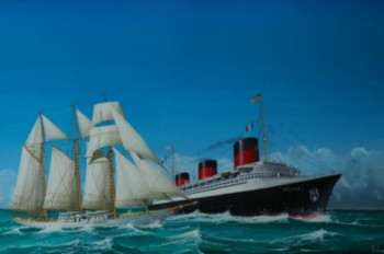 Zeitgenössisches Werk mit dem Titel « QUEEN MARY 2 1 », Erstellt von MICHEL MICHAUX