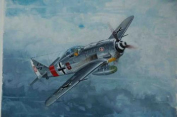 Zeitgenössisches Werk mit dem Titel « MESSERSCHMITT BF 109 E7 », Erstellt von MICHEL MICHAUX