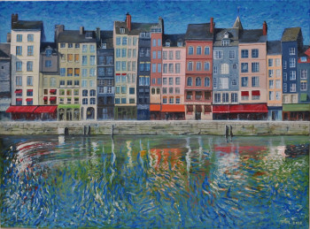 Zeitgenössisches Werk mit dem Titel « Paysage Marine - Honfleur », Erstellt von MOULIN P-L