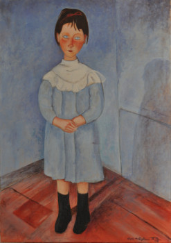 Zeitgenössisches Werk mit dem Titel « Portrait - D'APRES MODIGLIANI », Erstellt von MOULIN P-L