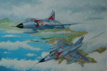 Zeitgenössisches Werk mit dem Titel « MIRAGE III C », Erstellt von MICHEL MICHAUX