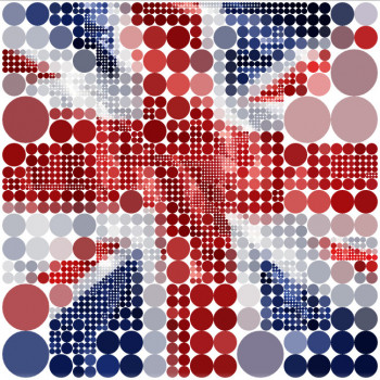 Zeitgenössisches Werk mit dem Titel « Union Jack », Erstellt von ALZON