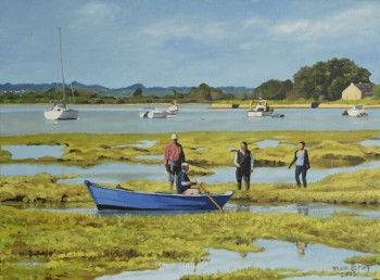 Zeitgenössisches Werk mit dem Titel « Promenade en barque à Montsarrac », Erstellt von MARC ETIEN