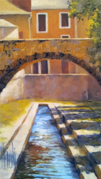 Zeitgenössisches Werk mit dem Titel « Le pont de Roquevaire en Provence », Erstellt von SYLVIE PIOLI