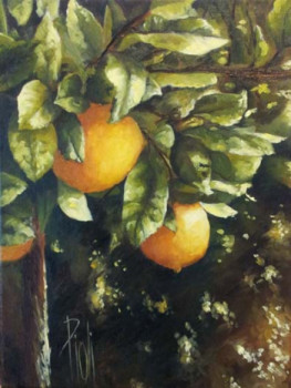 Zeitgenössisches Werk mit dem Titel « Les oranges », Erstellt von SYLVIE PIOLI