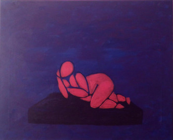 Zeitgenössisches Werk mit dem Titel « Odalisque rouge », Erstellt von KONTAXAKIS