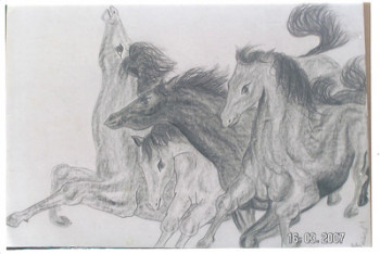 Zeitgenössisches Werk mit dem Titel « galop », Erstellt von SYLVIE RABATEL