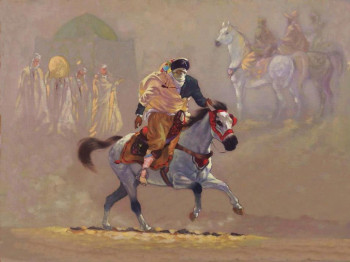 Zeitgenössisches Werk mit dem Titel « le cavalier de méjaher », Erstellt von BENAISSA YOUCEF