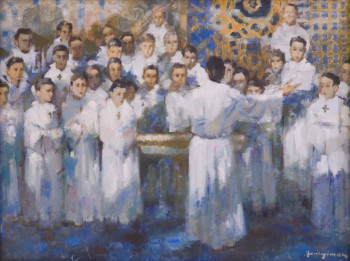 Zeitgenössisches Werk mit dem Titel « 00185 - Les choristes », Erstellt von HENRY SIMON