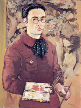 Zeitgenössisches Werk mit dem Titel « 01661 - Auto-portrait à la cigarette », Erstellt von HENRY SIMON