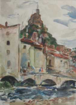 Zeitgenössisches Werk mit dem Titel « 02632 - Pont dans la ville », Erstellt von HENRY SIMON