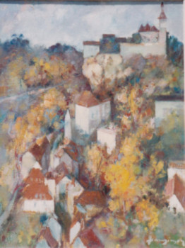 Zeitgenössisches Werk mit dem Titel « 00548 - Village perché », Erstellt von HENRY SIMON