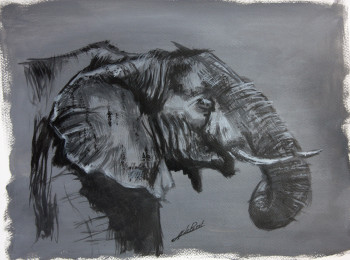 Zeitgenössisches Werk mit dem Titel « Elephant 1 », Erstellt von DE PORET JB