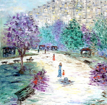 Zeitgenössisches Werk mit dem Titel « Central Park », Erstellt von TANIA BERNARD-SCHUGALTE