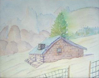 Zeitgenössisches Werk mit dem Titel « Chalet montagnard », Erstellt von ZAG