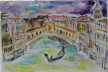 Zeitgenössisches Werk mit dem Titel « Venise Le Rialto », Erstellt von MICHEL GAY