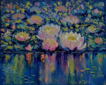 Zeitgenössisches Werk mit dem Titel « Reflet de lotus », Erstellt von LIUBOV