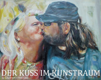 Zeitgenössisches Werk mit dem Titel « LE BAISER AU "KUNSTRAUM", Vienne », Erstellt von GAZMEND FREITAG