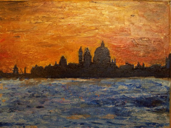 Zeitgenössisches Werk mit dem Titel « Venise crepuscule », Erstellt von CHRISTOPHE WEIDMANN