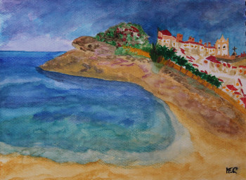 Zeitgenössisches Werk mit dem Titel « praia da Luz Algarve », Erstellt von   MARIA  COUTINHO   /  MARIA  C.