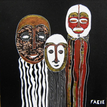 Zeitgenössisches Werk mit dem Titel « African Masks », Erstellt von FABIE