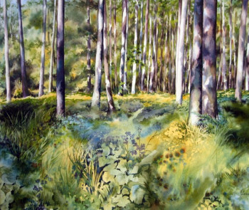 Zeitgenössisches Werk mit dem Titel « Promenade en forêt de Rambouillet », Erstellt von VAL.H