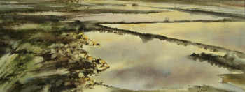 Zeitgenössisches Werk mit dem Titel « Reflets parcs à huîtres », Erstellt von VAL.H