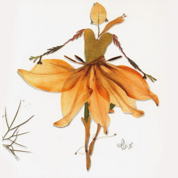 Zeitgenössisches Werk mit dem Titel « n° 48 - Lilium », Erstellt von PODESTAT CREATIONS