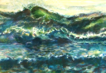 Zeitgenössisches Werk mit dem Titel « La vague verte », Erstellt von WATTIER