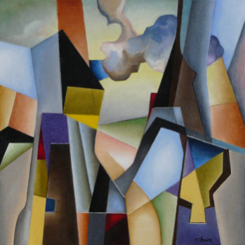 Zeitgenössisches Werk mit dem Titel « Composition aux arbres morts », Erstellt von BERNARD PIERRE