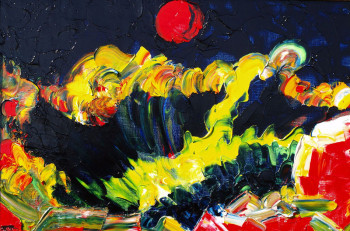 Zeitgenössisches Werk mit dem Titel « Time of the red moon. , », Erstellt von ALEKSANDR KANDINSKY-DAE