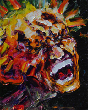 Zeitgenössisches Werk mit dem Titel «  Pain (self-portrait).  (Expressive sublimatizm », Erstellt von ALEKSANDR KANDINSKY-DAE