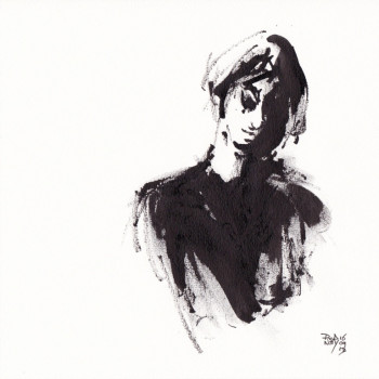 Zeitgenössisches Werk mit dem Titel « Femme d'Encre 2 », Erstellt von RODNEYVDB