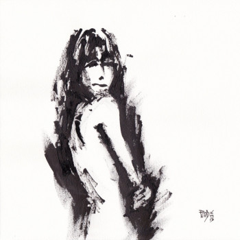 Zeitgenössisches Werk mit dem Titel « Femme d'Encre 3 », Erstellt von RODNEYVDB