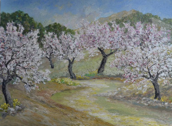 Zeitgenössisches Werk mit dem Titel « Primavera y almendros », Erstellt von PHILIPPE LE MONIES DE SAGAZAN