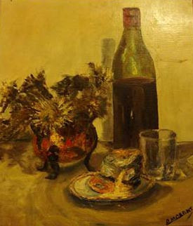 Zeitgenössisches Werk mit dem Titel « VIN ET FROMAGE », Erstellt von AGNES VERSATI