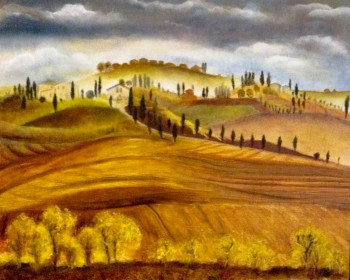 Zeitgenössisches Werk mit dem Titel « Toscane 3 », Erstellt von NELLY COUGARD