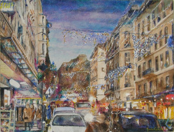 Zeitgenössisches Werk mit dem Titel « Noël, rue du poteaux, Paris XVIII° », Erstellt von JEAN-LUC CELCE