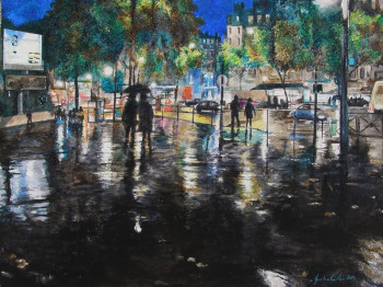 Zeitgenössisches Werk mit dem Titel « Porte de clignancourt, Paris XVIII°, nocturne », Erstellt von JEAN-LUC CELCE