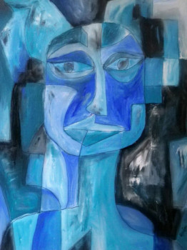 Zeitgenössisches Werk mit dem Titel « Homme en Bleu », Erstellt von LAURENT HOUZIER