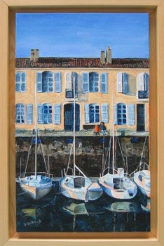 Zeitgenössisches Werk mit dem Titel « Le Port de Saint-Martin en Ré », Erstellt von DANIELLE DE BLOCK