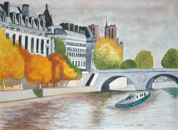 Zeitgenössisches Werk mit dem Titel « la seine à Paris », Erstellt von MICHEL FORET