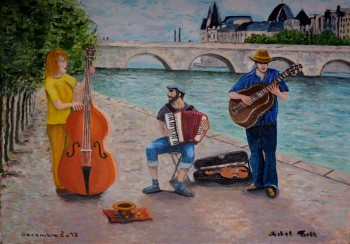 Zeitgenössisches Werk mit dem Titel « la fete de la musique paris seine », Erstellt von MICHEL FORET