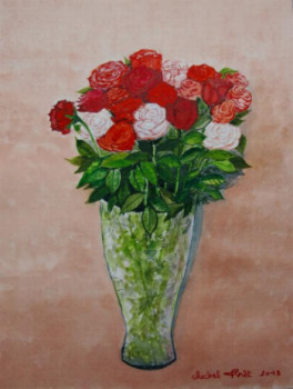 Zeitgenössisches Werk mit dem Titel « bouquet de roses 2 », Erstellt von MICHEL FORET