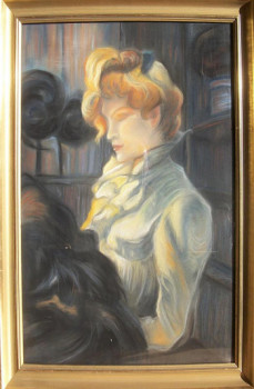 Zeitgenössisches Werk mit dem Titel « D'après "La modiste" de Toulouse Lautrec », Erstellt von CHRISTINE BIDALET