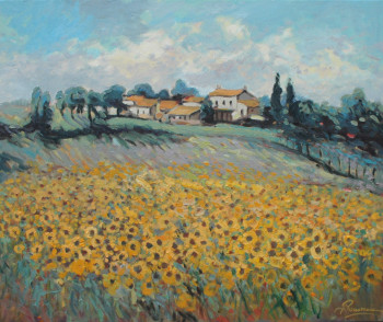 Zeitgenössisches Werk mit dem Titel « Tournesol », Erstellt von ANDRé ROUVREAU