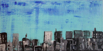 Zeitgenössisches Werk mit dem Titel « CITY », Erstellt von ACRYLIQUE ABSTRAIT